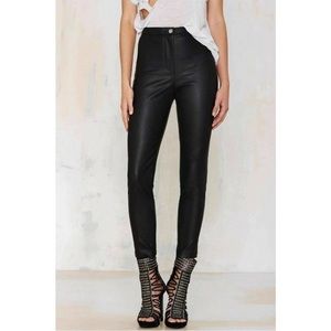 Nasty gal faux leather skinny pants size 4. Worn once